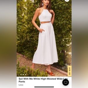 Lulus cropped tank & wide leg pant set -never worn